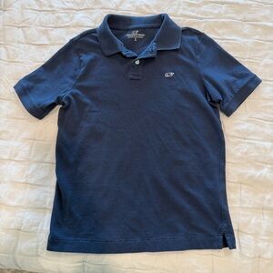 Vineyard Vines navy blue polo shirt boys S 7-8 preppy whale